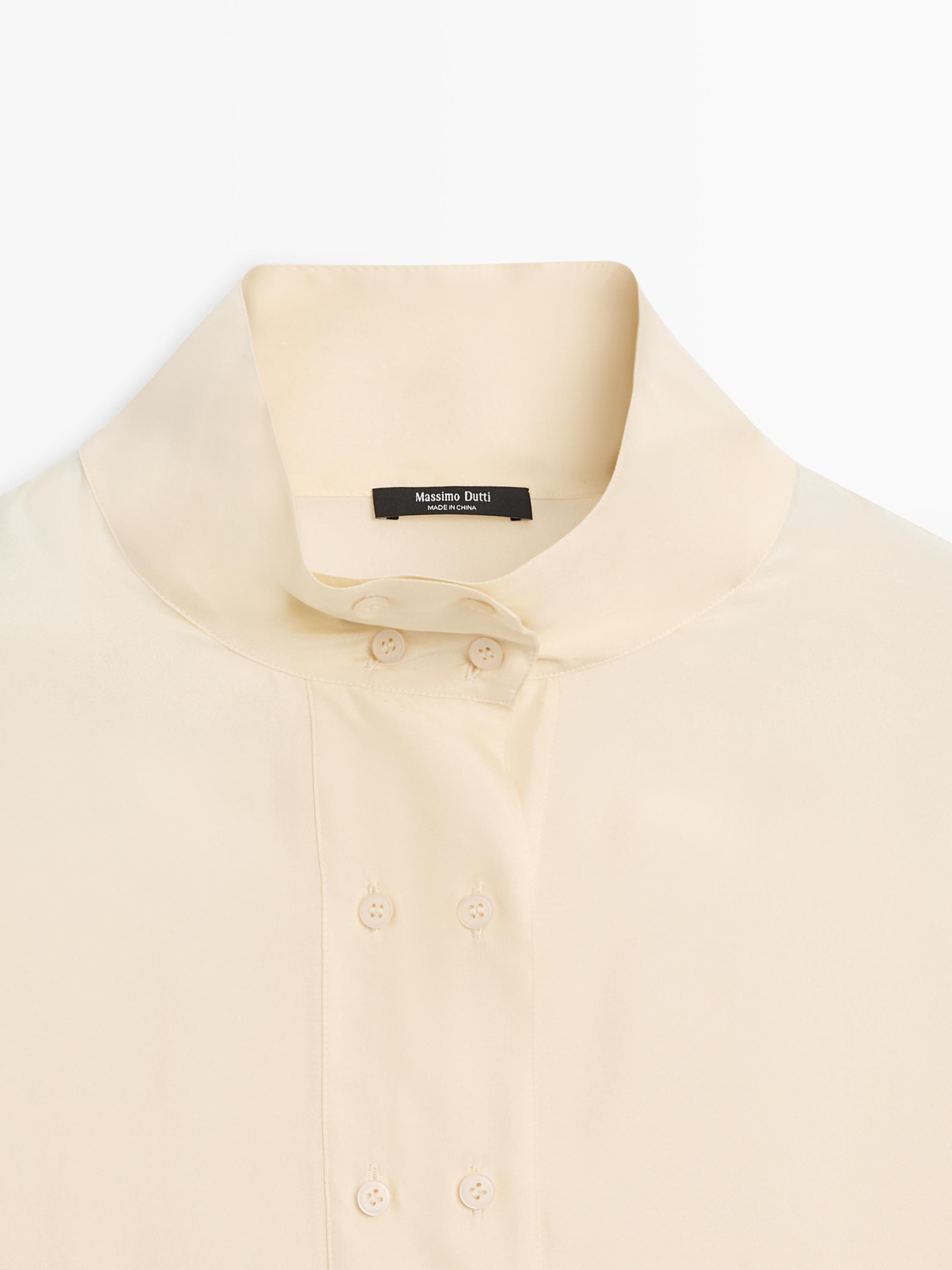Chemise avec boutons fantaisie en soie